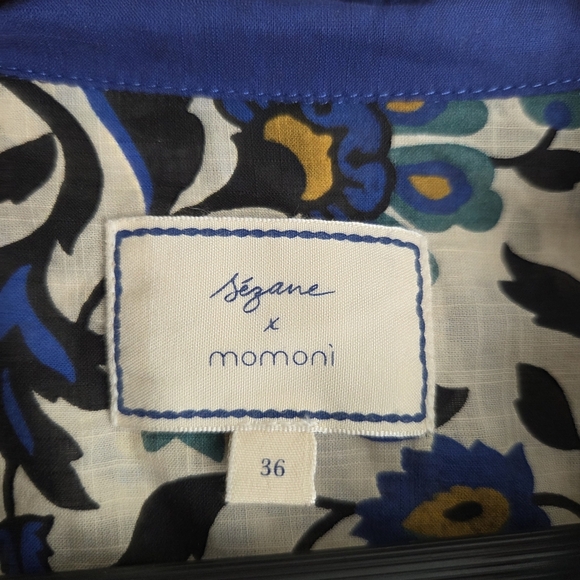 Sezane x Momoni Maxy Shirt in Arabesque Blue size 36 - Picture 8 of 11